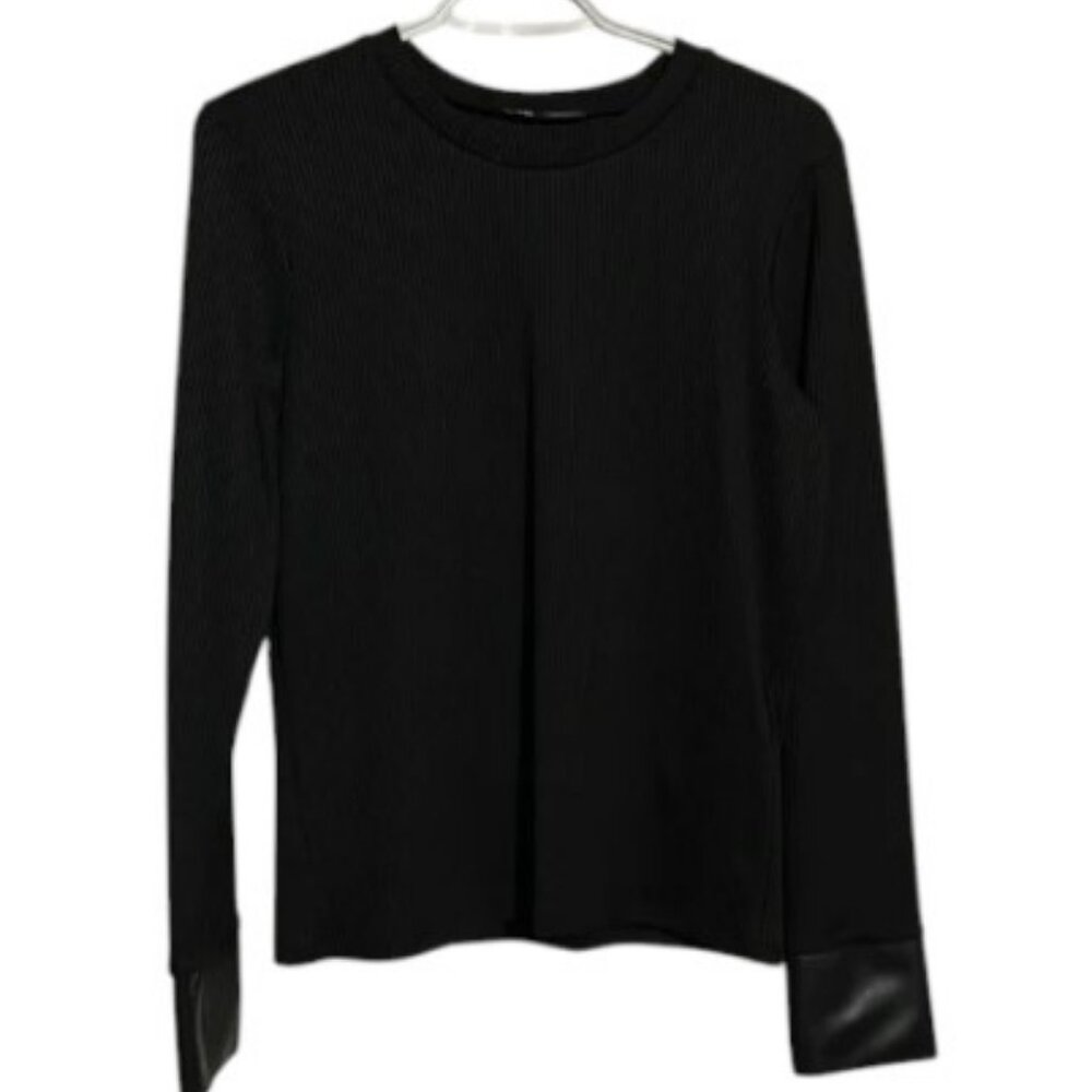 Zara ribbed plain black pullover size M